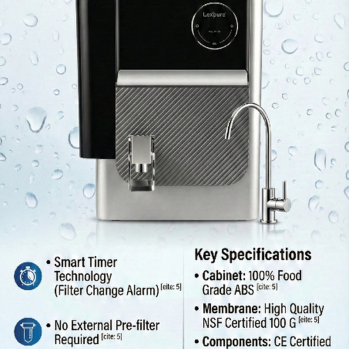 Lexpure Opulent Smart Zinc Alkaline RO Water Purifier For Home