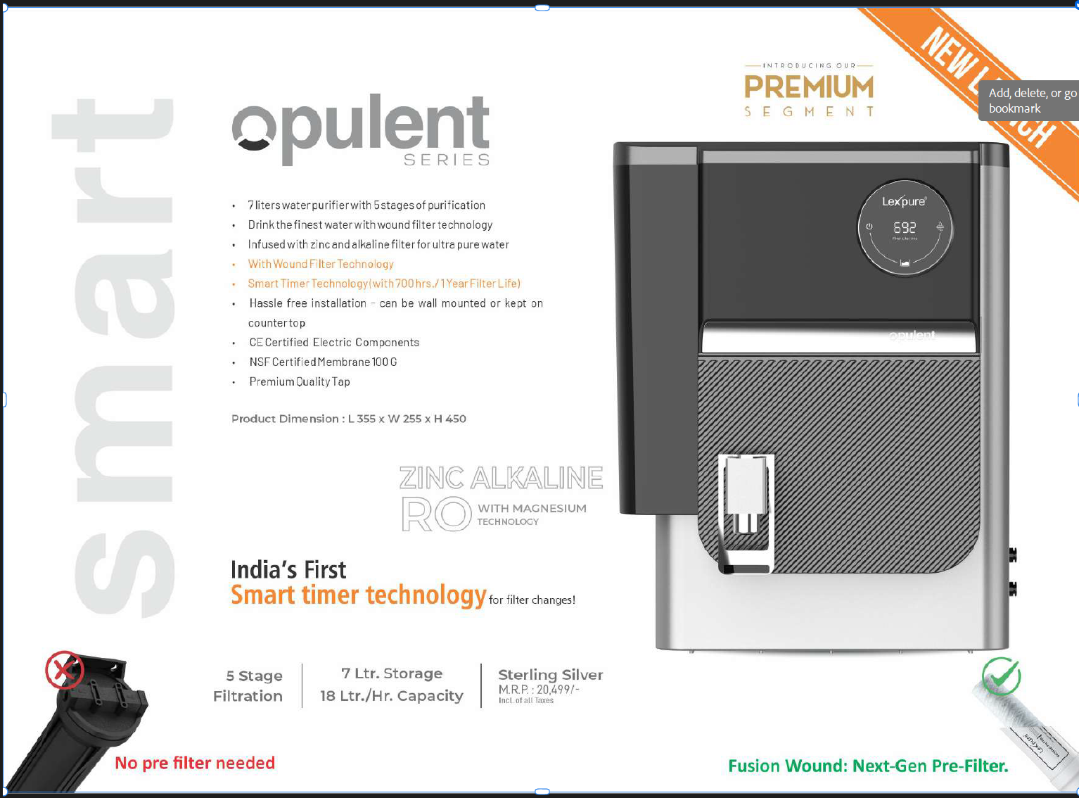 Lexpure Opulent Smart Zinc Alkaline Ro Water Purifier For Home 4 Lexpure Opulent Smart Zinc Alkaline Ro Water Purifier For Home - Image 4