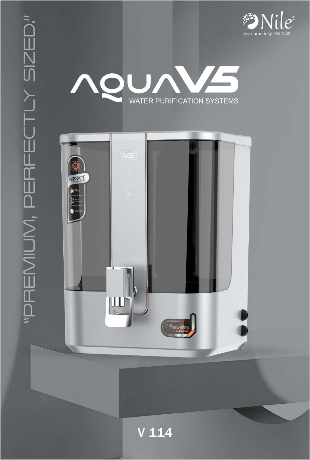 Aqua V5 Ro Water Purifier 10L | Alkaline + Copper + Zinc | Active Carbon Filter | Advanced 7-Stage Purification | Premium Sleek Design 5 Aqua V5 Ro Water Purifier 10L | Alkaline + Copper + Zinc | Active Carbon Filter | Advanced 7-Stage Purification | Premium Sleek Design - Image 5
