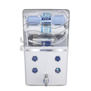 KENT Elegant RO Water Purifier | 4 Years Free Service | ISI Marked | Multiple Purification Process | RO + UF + TDS Control + UV LED Tank | 8L Tank | 15 LPH Flow | White
