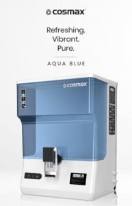 Cosmax 1.25 Multi-Stage Ro Uv Uf Alkaline Water Purifier Cabinet 9L Storage In Aqua Blue